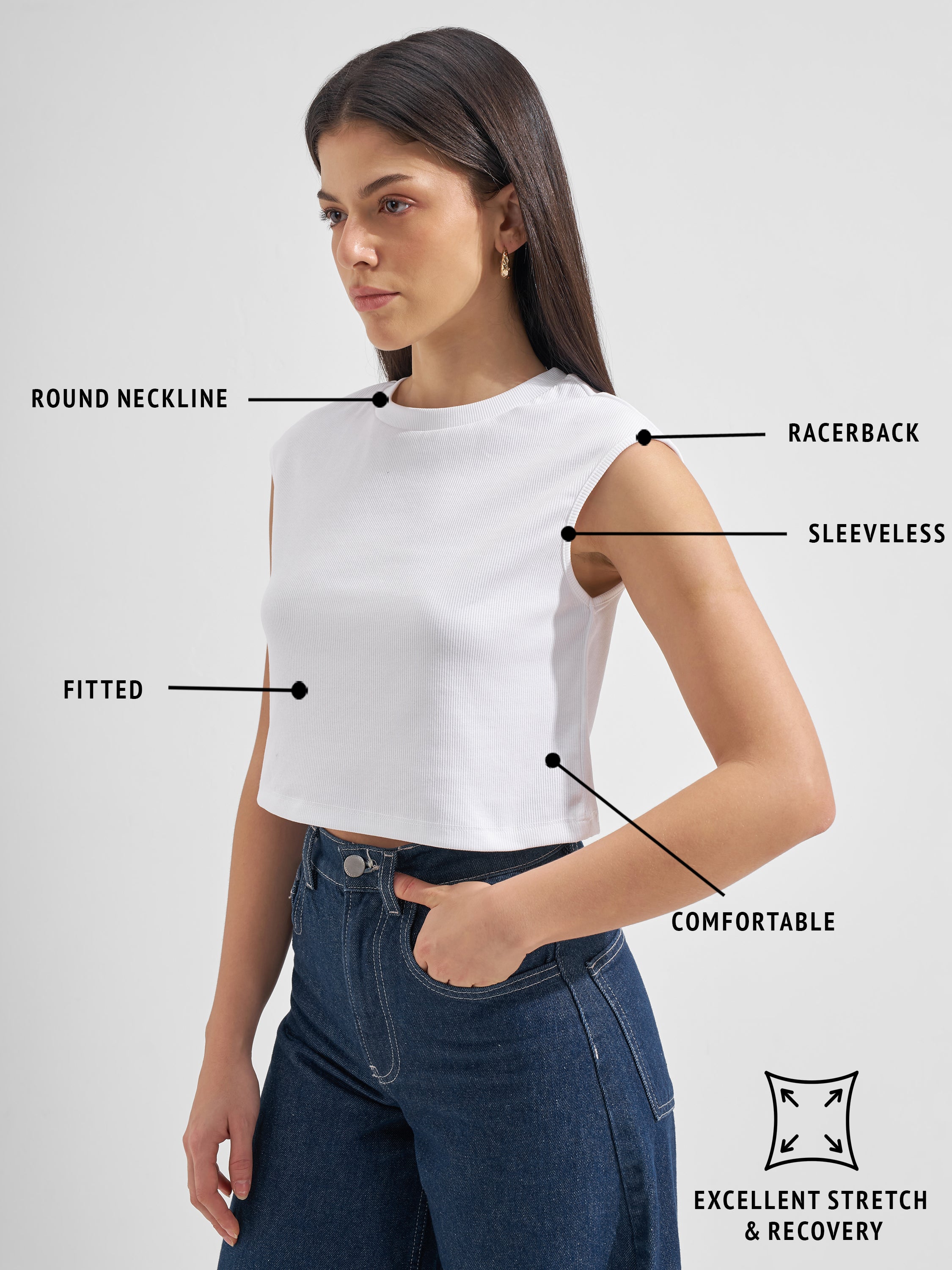 Tokyo Talkies Women White Solid Regular Top