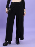 Tokyo Talkies Women Black Solid Flared Casual Trouser - Black - Image 1