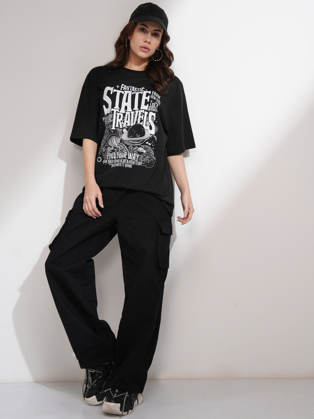 Tokyo Talkies Women Black Solid Straight Fit Casual Trouser - Black - Image 2