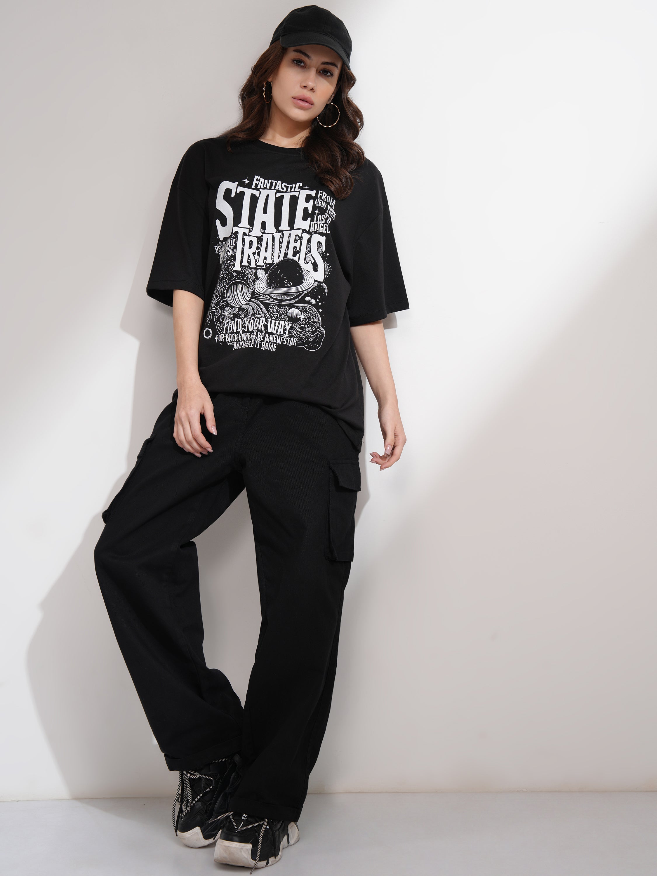 Tokyo Talkies Women Black Solid Straight Fit Casual Trouser - Black - Image 2