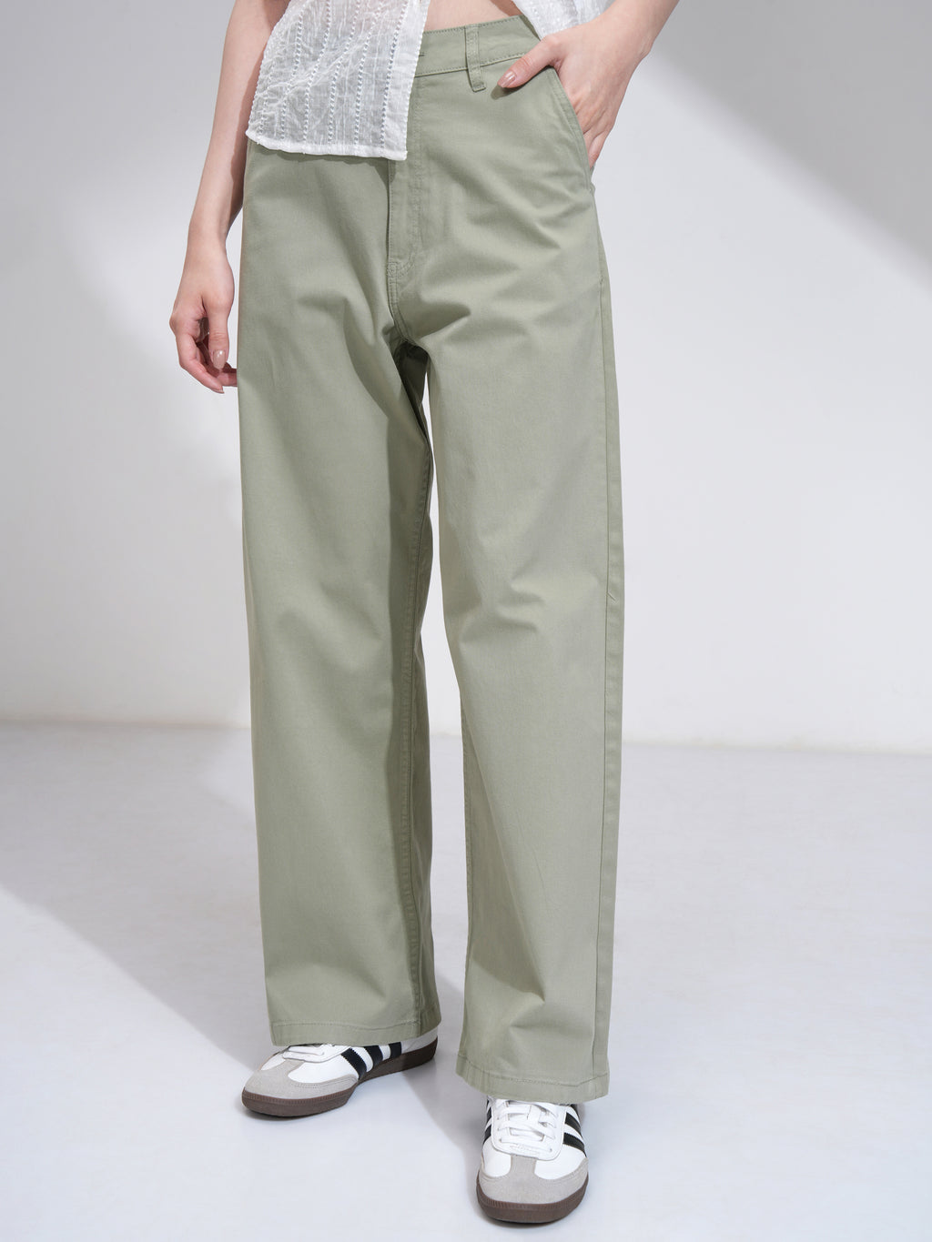Tokyo Talkies Women Brown Solid Flared Casual Trouser - Brown - Image 1