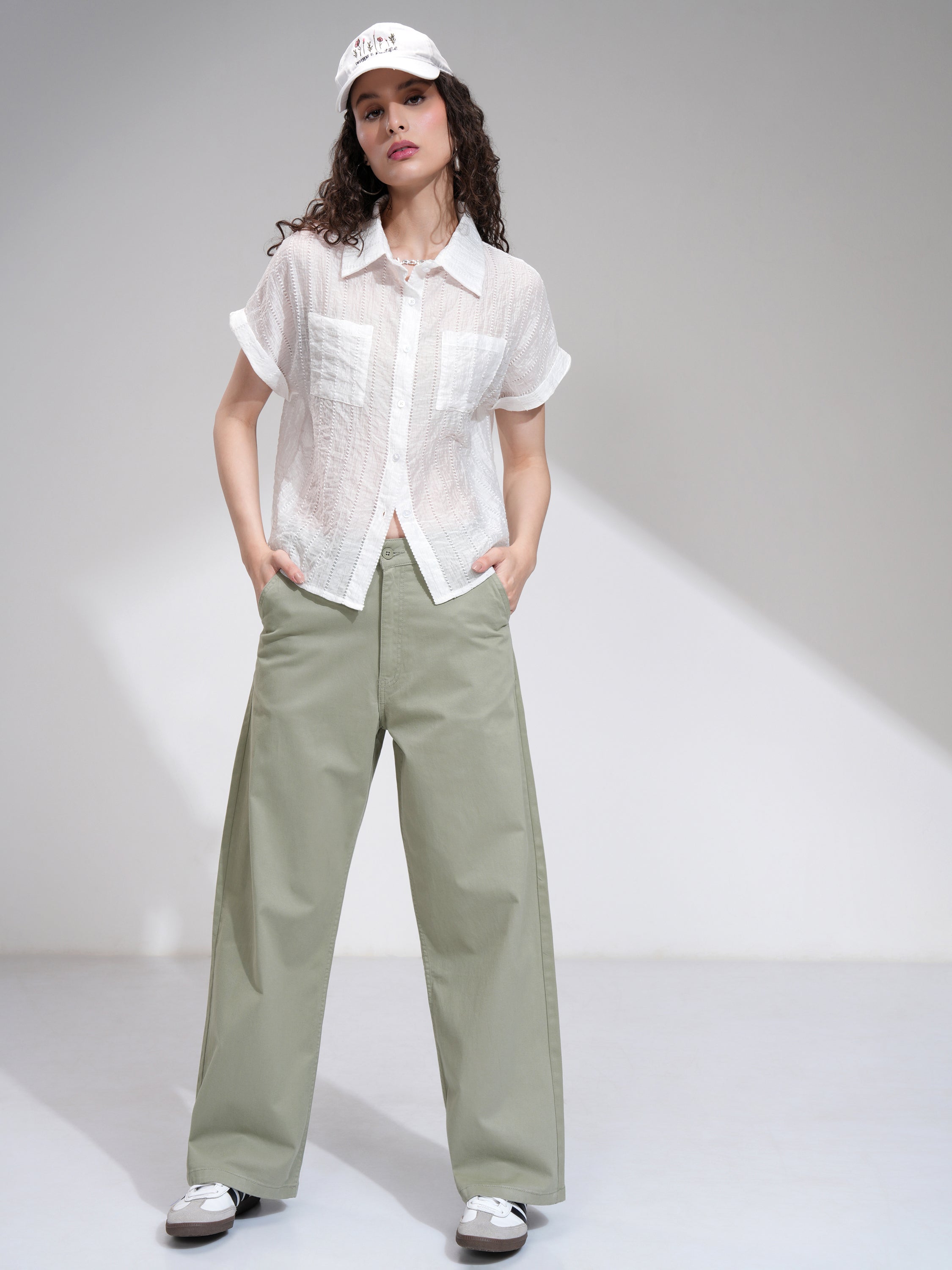 Tokyo Talkies Women Brown Solid Flared Casual Trouser - Brown - Image 2