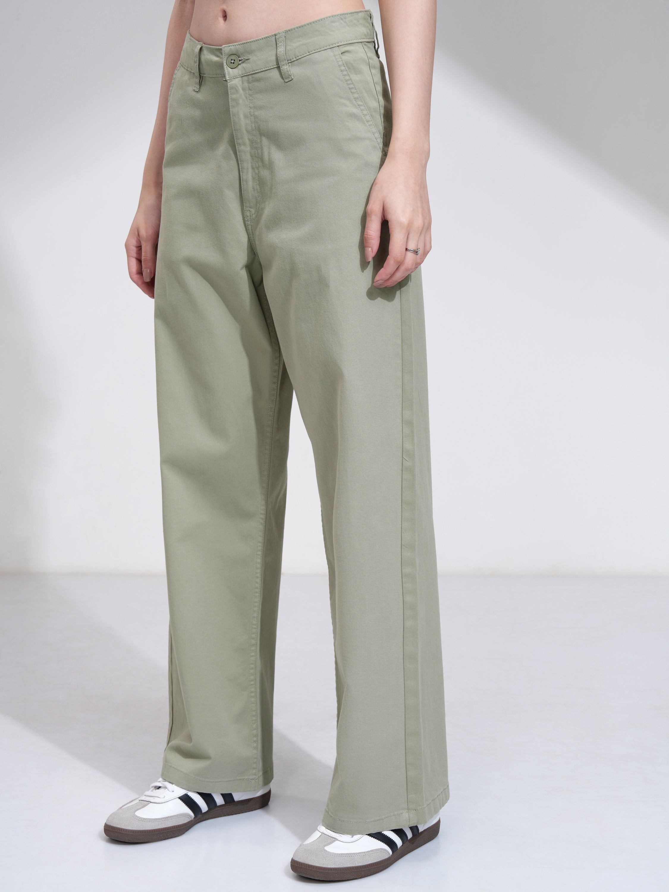 Tokyo Talkies Women Brown Solid Flared Casual Trouser - Brown - Image 4