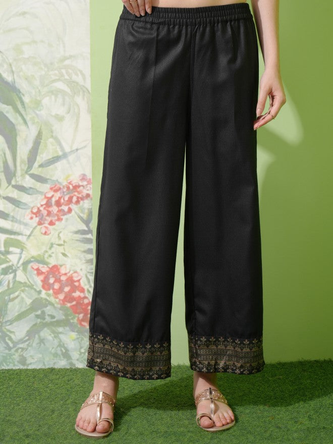 Vishudh Women Black Printed Kurta With Palazzos & Dupatta - Black - Image 7