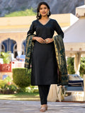 Vishudh Women Green Solid Kurta With Trouser And Dupatta - Green - Image 1