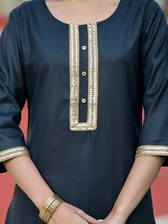 Vishudh Women Green Solid Kurta With Palazzo And Dupatta - Green - Image 8