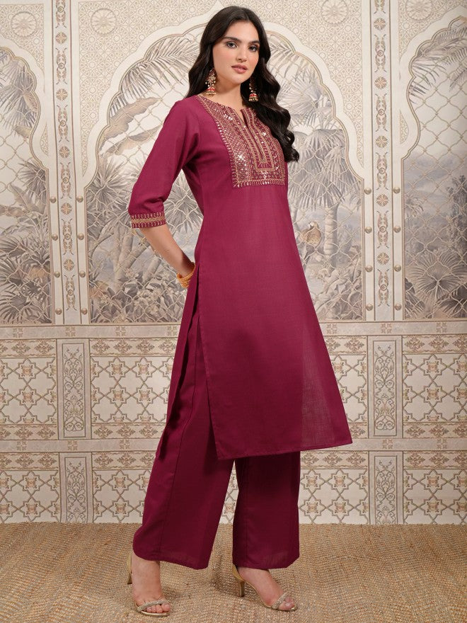 Vishudh Women Black Embroidered Kurta With Palazzo And Dupatta - Black - Image 4