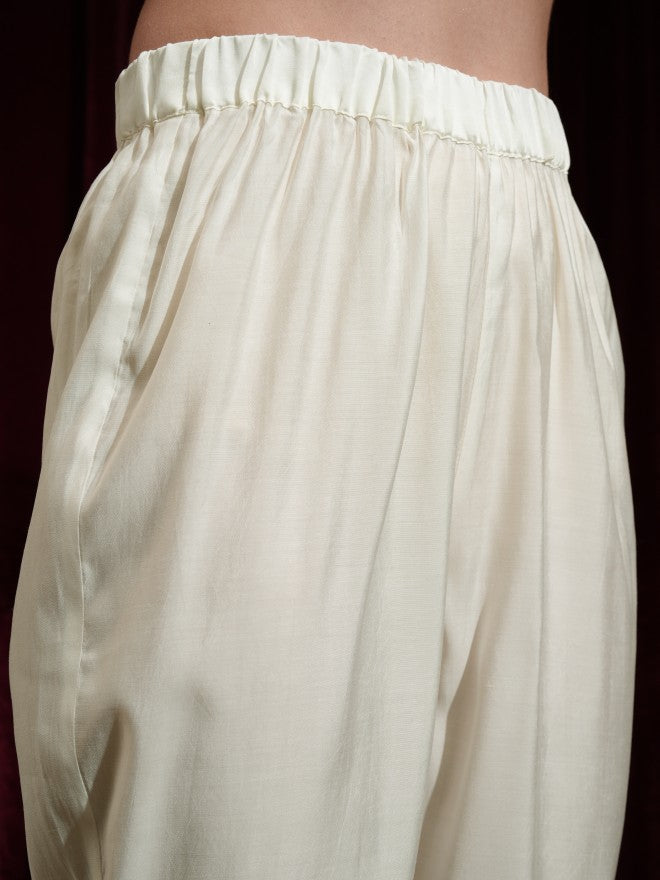 Vishudh Women Off White Kurta With Palazzos And Dupatta - Off White - Image 7