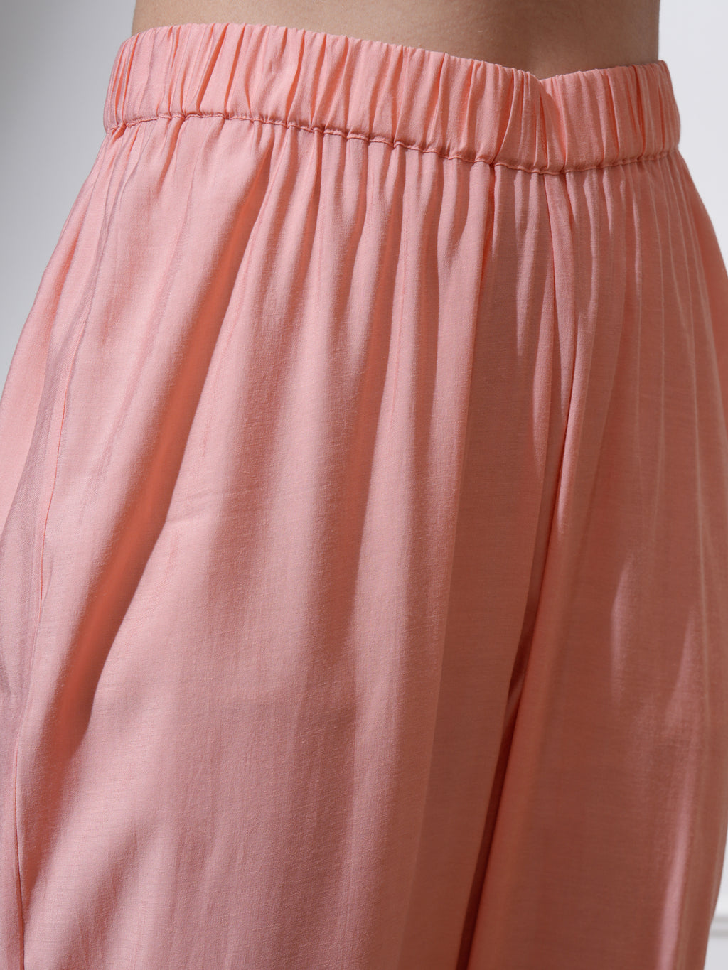Vishudh Women Peach Kurta With Palazzos And Dupatta - Peach - Image 8