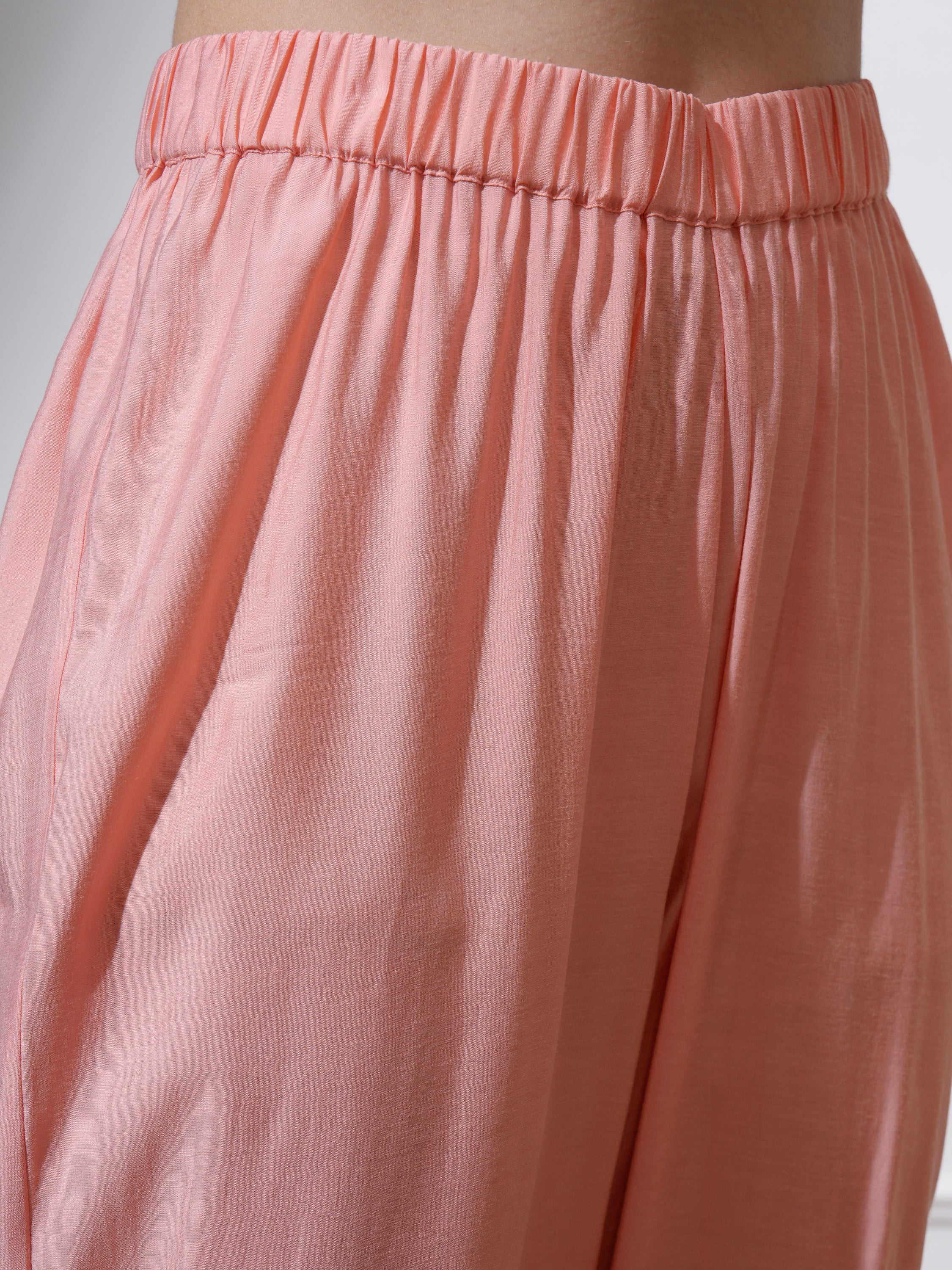 Vishudh Women Peach Kurta With Palazzos And Dupatta - Peach - Image 8