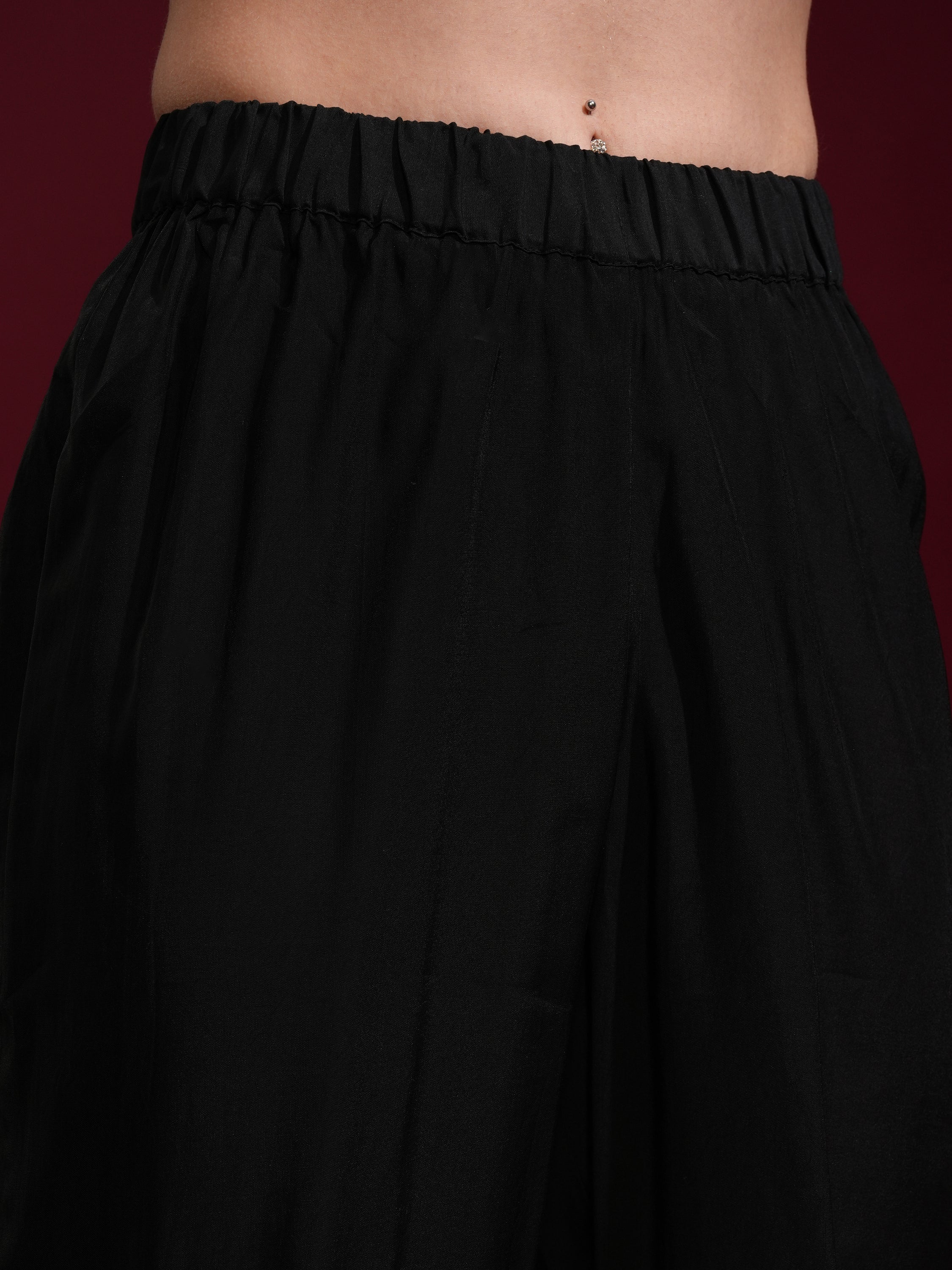Vishudh Women Black Kurta With Palazzos And Dupatta - Black - Image 7