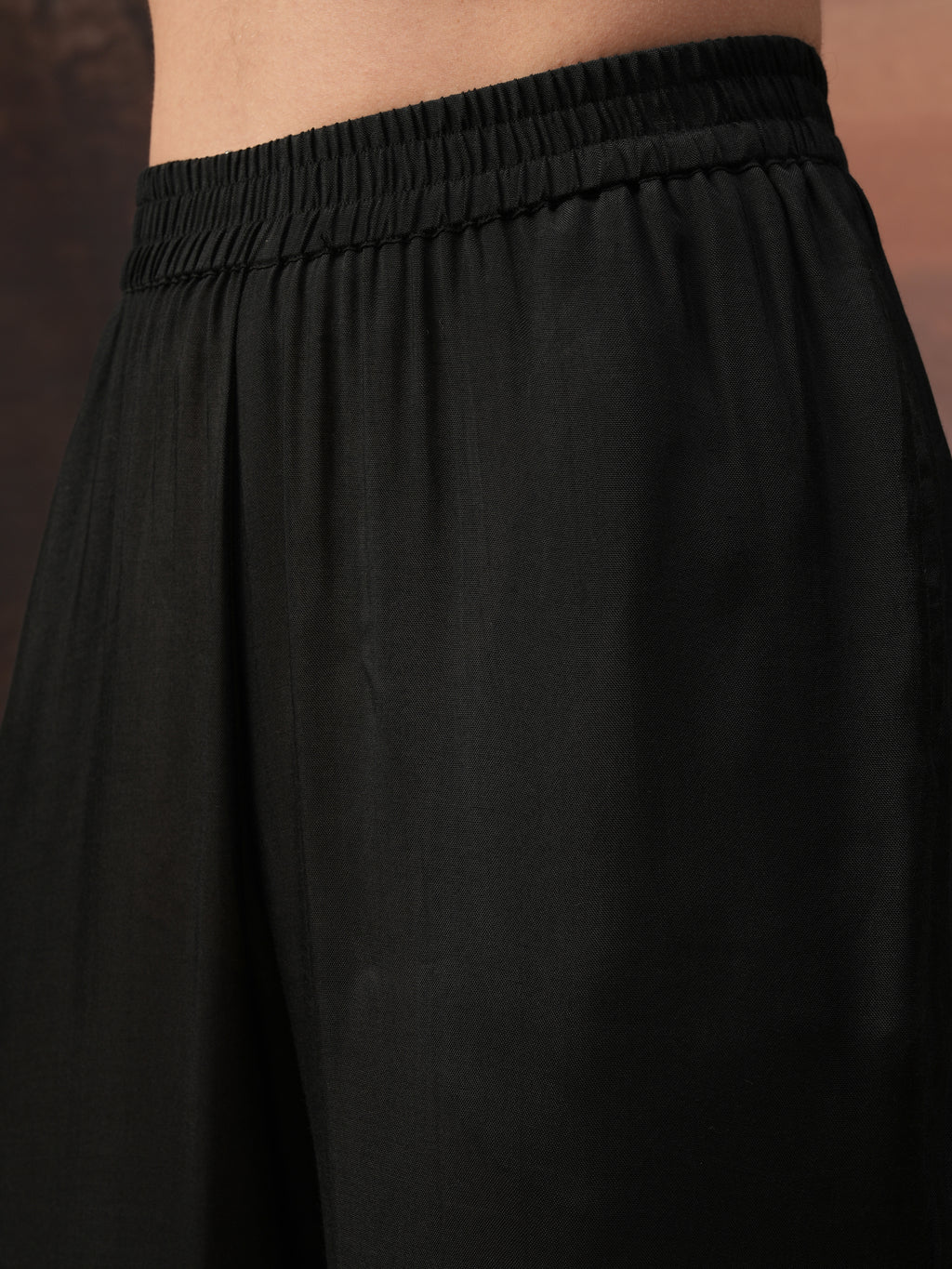 Vishudh Women Black Embroidered Kurta With Palazzo And Dupatta - Black - Image 8