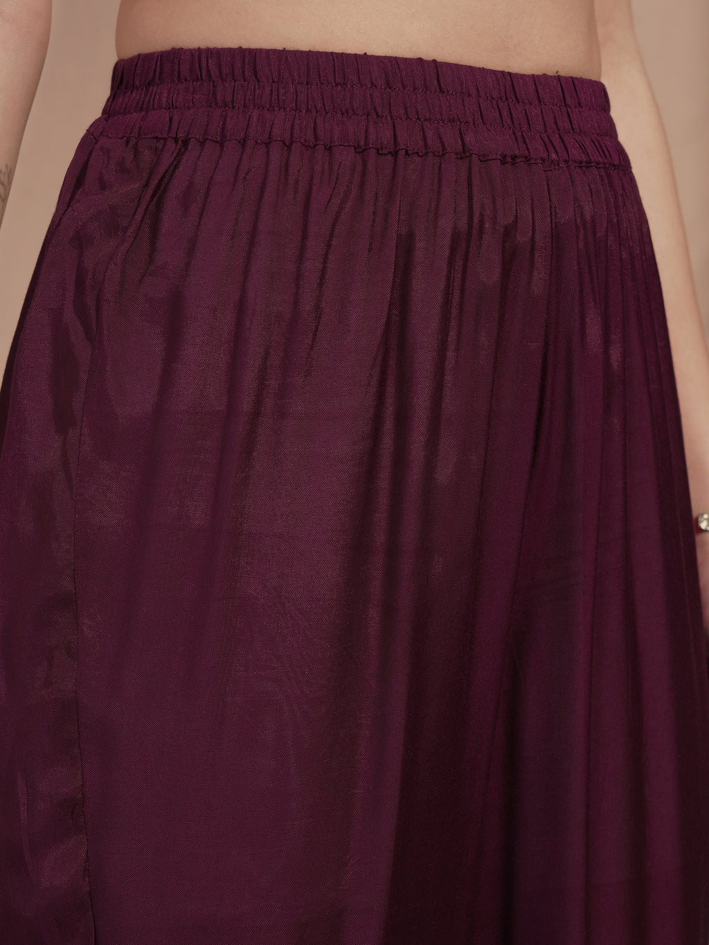 Vishudh Women Burgundy Printed Kurta With Trouser And Dupatta - Burgundy - Image 7