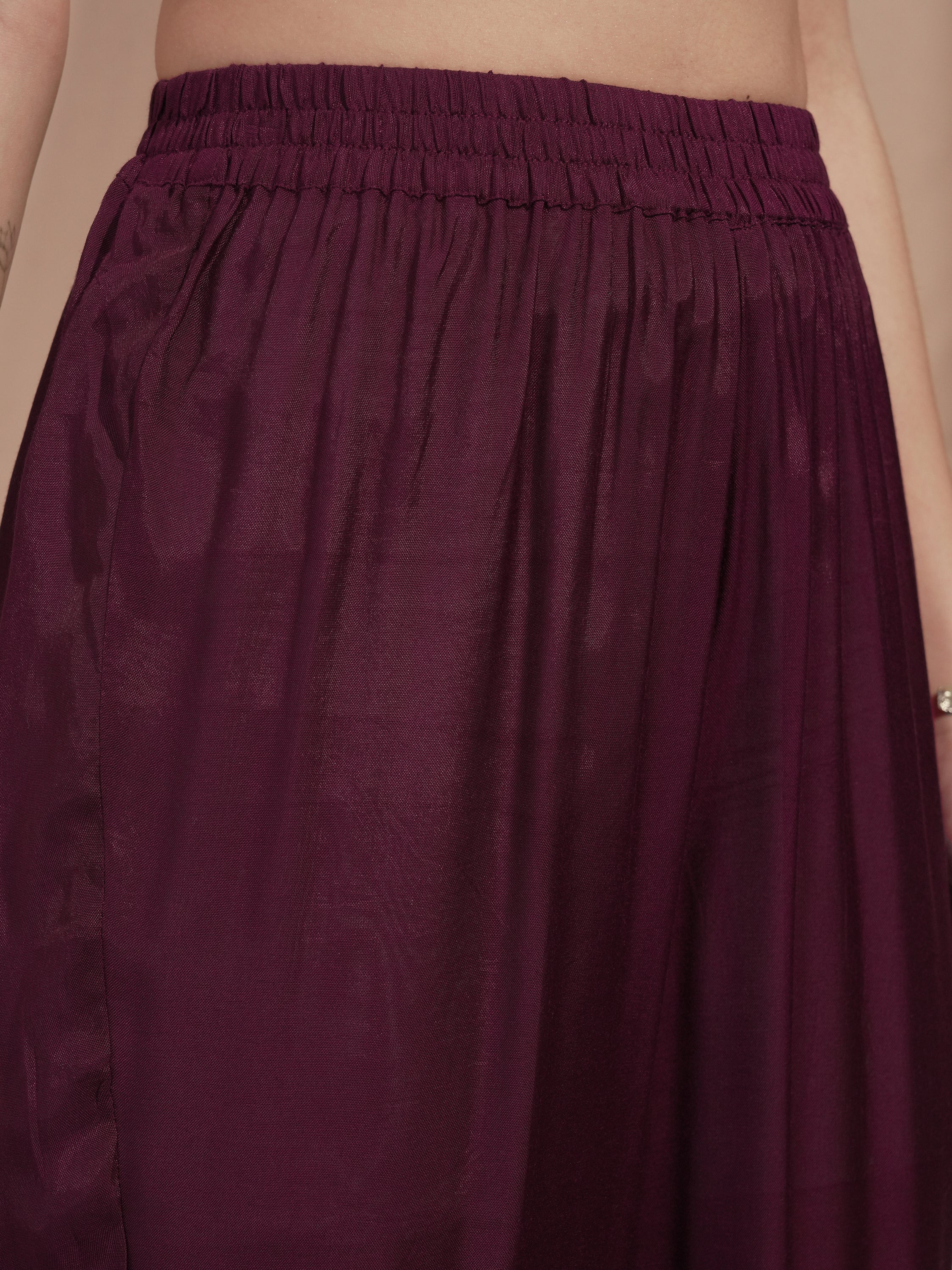 Vishudh Women Burgundy Printed Kurta With Trouser And Dupatta - Burgundy - Image 7