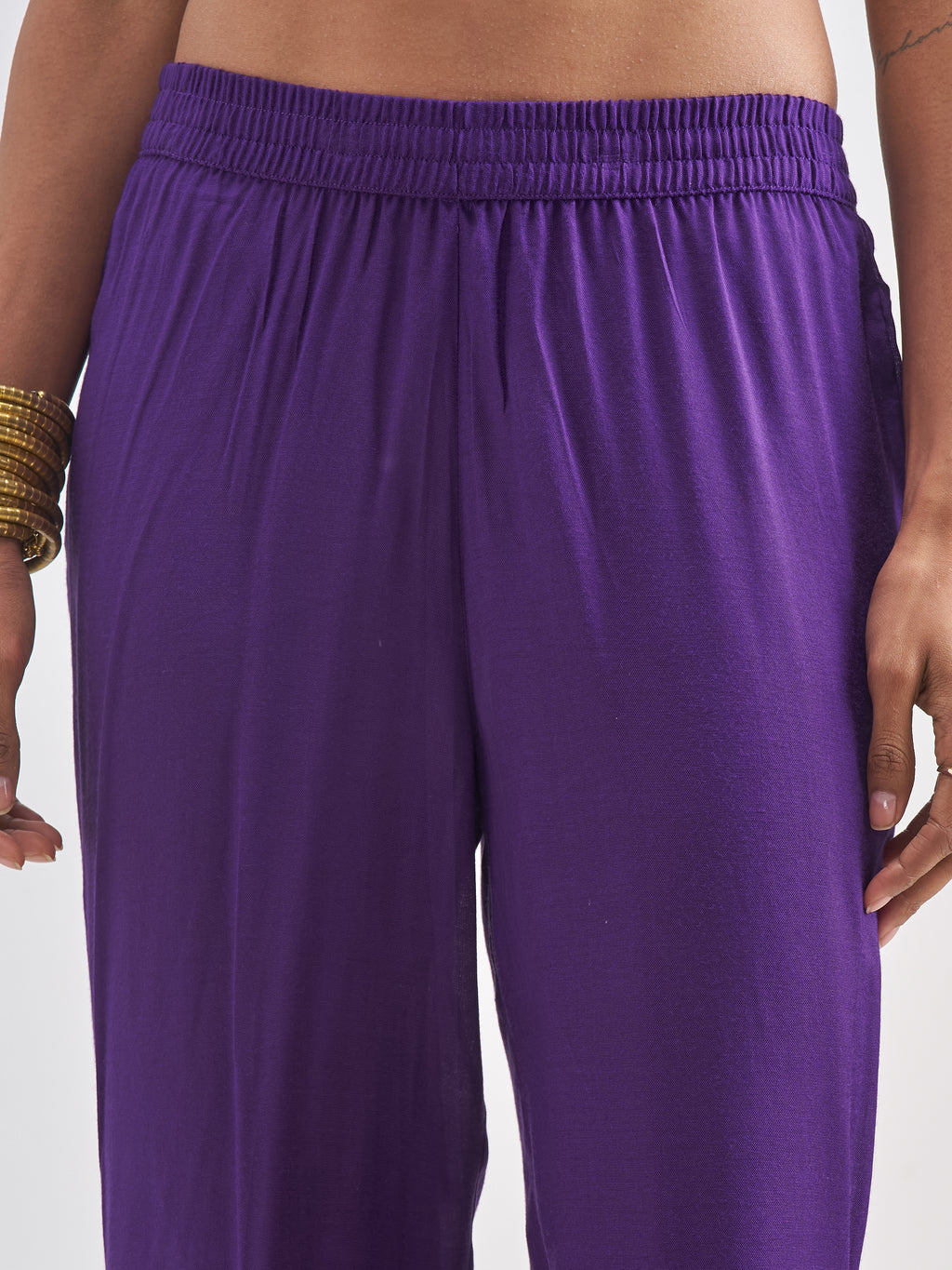 Vishudh Women Purple Kurta With Palazzo And Dupatta - Purple - Image 6