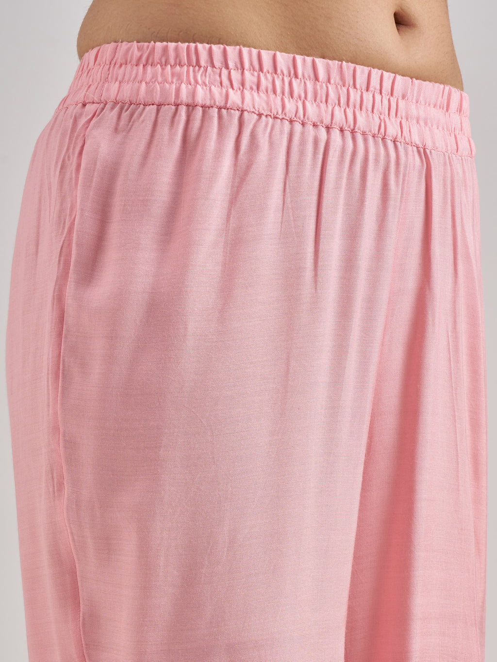 Vishudh Women Pink Embroidered Kurta With Trouser And Dupatta - Pink - Image 6