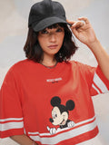 Disney By Tokyo Talkies Women Red Mickey Mouse Printed Round Neck T-Shirt - Red - Image 1