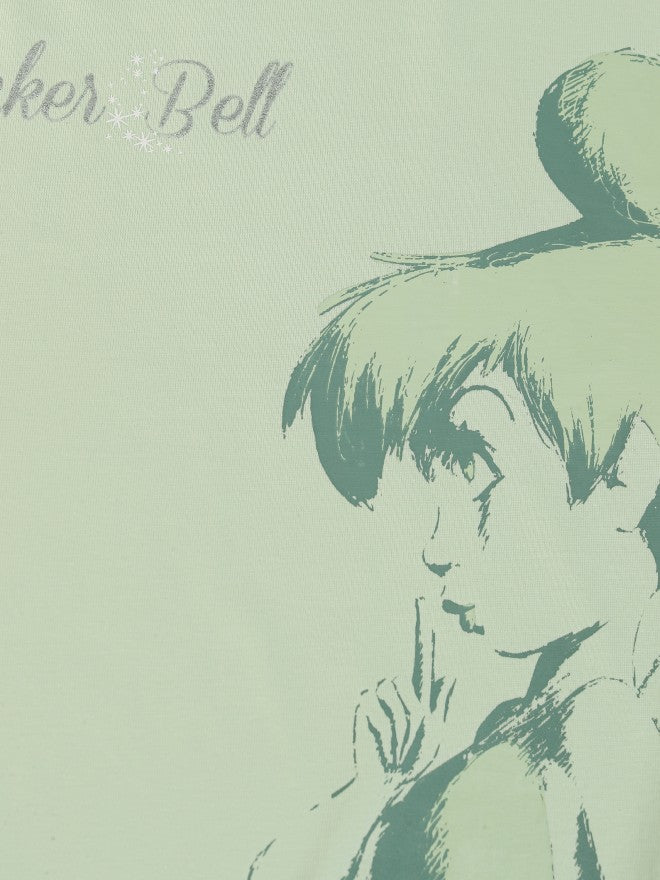 Disney By Tokyo Talkies Women Green Tinker Bell Printed Round Neck T-Shirt - Green - Image 7