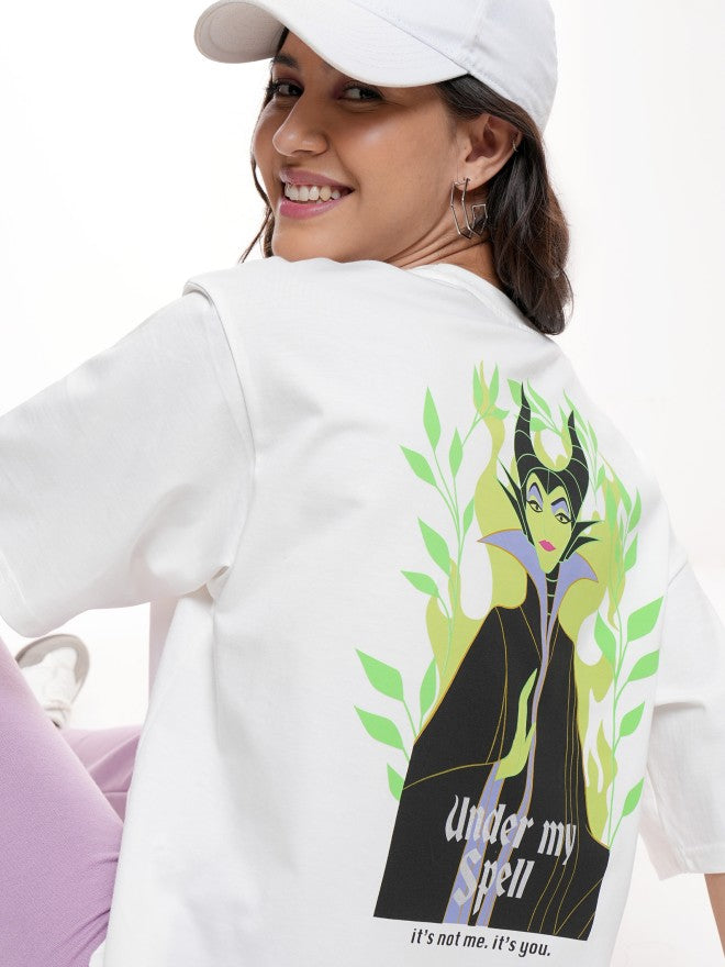 Disney By Tokyo Talkies Women White Disney Villain Printed Round Neck T-Shirt - White - Image 1