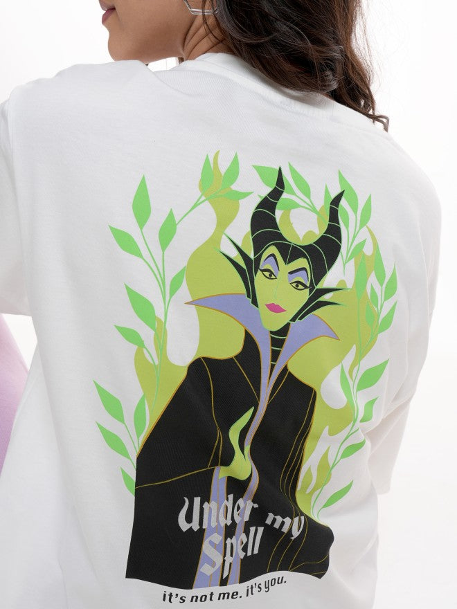 Disney By Tokyo Talkies Women White Disney Villain Printed Round Neck T-Shirt - White - Image 5