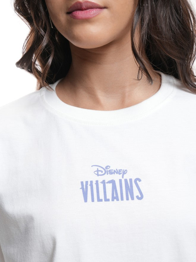 Disney By Tokyo Talkies Women White Disney Villain Printed Round Neck T-Shirt - White - Image 7