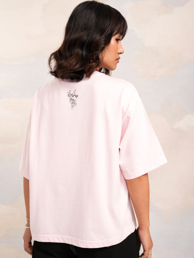 Disney By Tokyo Talkies Women Pink Mickey Mouse Printed Round Neck T-Shirt - Pink - Image 3