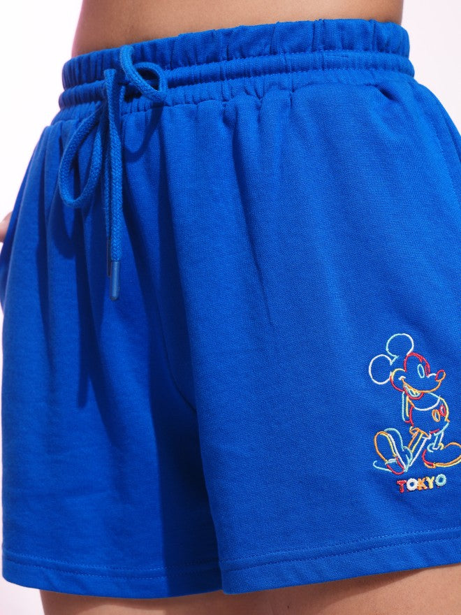 Disney By Tokyo Talkies Women Blue Mickey Mouse T-shirt With Short - Blue - Image 8