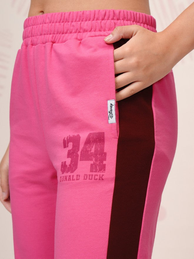 Disney By Tokyo Talkies Women Pink Donald Duck T-Shirt With Trouser - Pink - Image 7