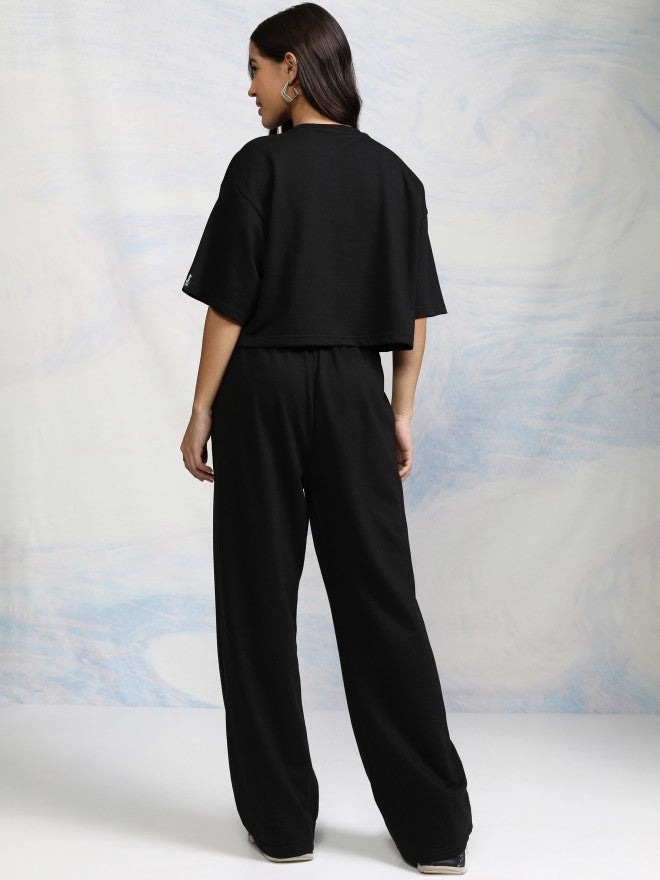 Disney By Tokyo Talkies Women Black Mickey Mouse T-shirt With Trouser - Black - Image 3