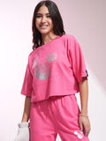 Disney By Tokyo Talkies Women Pink Mickey Mouse T-shirt With Trouser - Pink - Image 1
