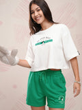 Disney By Tokyo Talkies Women White Mickey Mouse T-shirt With Short - White - Image 1
