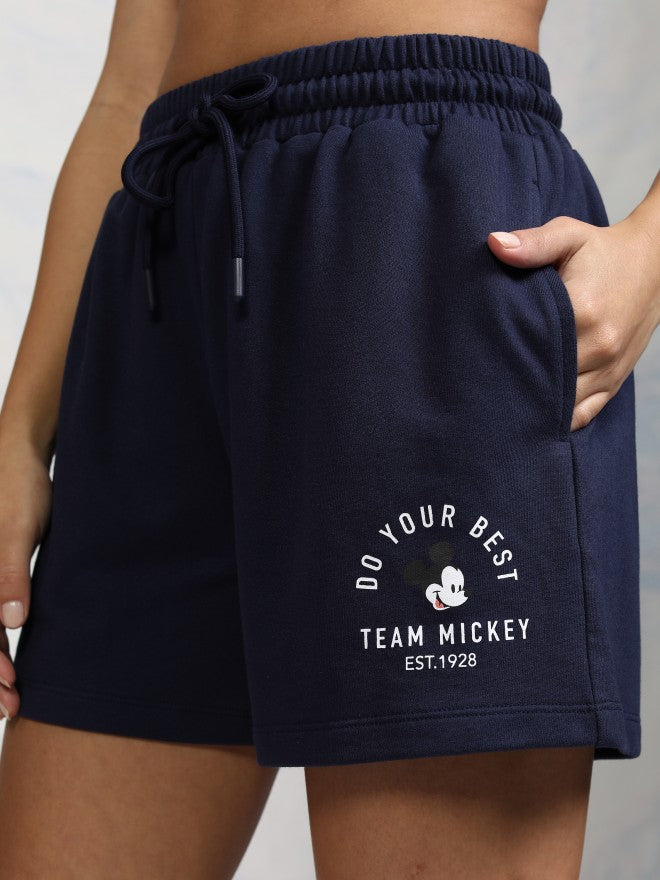 Disney By Tokyo Talkies Women Blue Mickey Mouse T-shirt With Short - Blue - Image 7