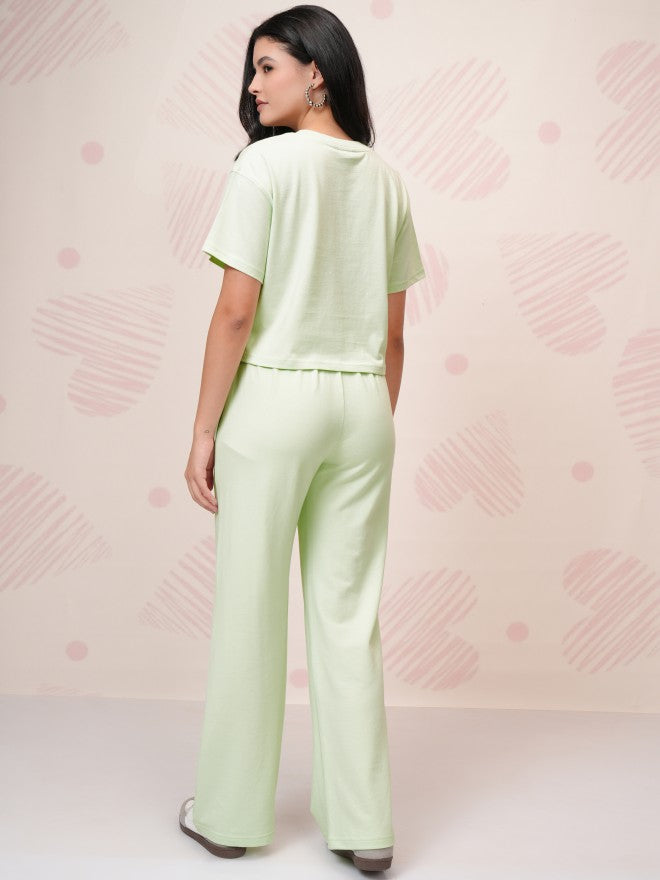 Disney By Tokyo Talkies Women Green Dumbo T-Shirt With Trouser - Green - Image 3