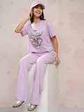 Disney By Tokyo Talkies Women Lavender Dumbo T-shirt With Trouser - Lavender - Image 1