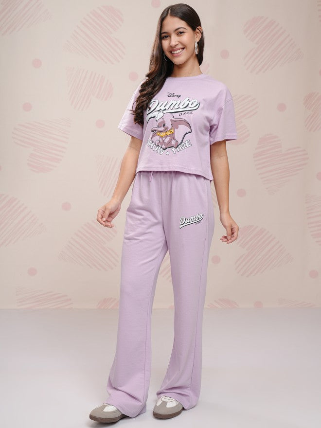 Disney By Tokyo Talkies Women Lavender Dumbo T-shirt With Trouser - Lavender - Image 2