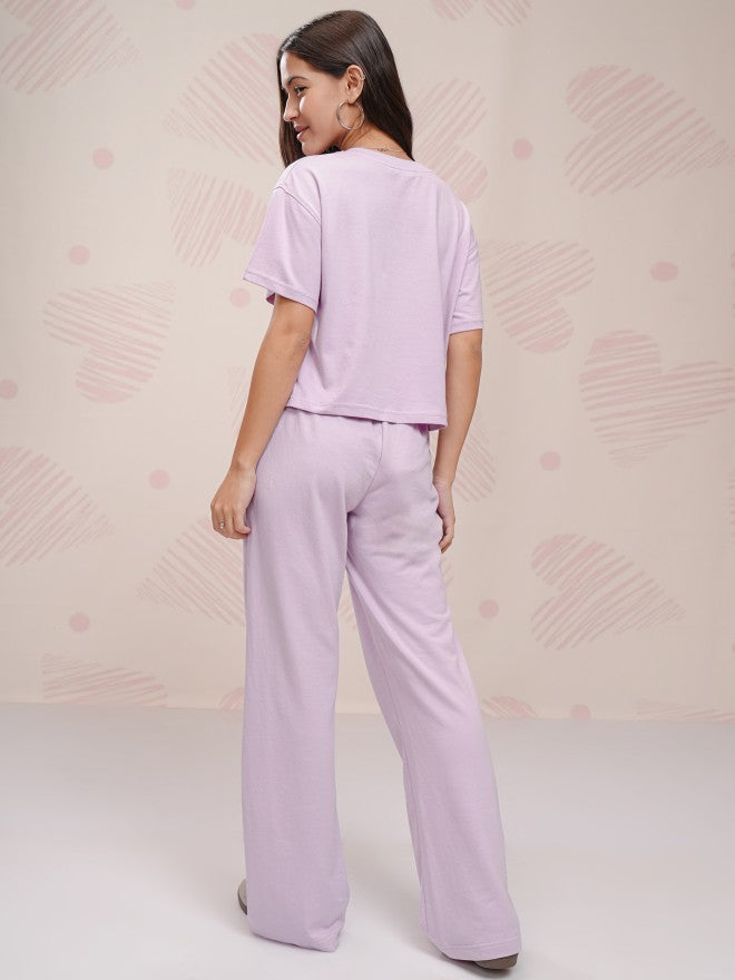 Disney By Tokyo Talkies Women Lavender Dumbo T-shirt With Trouser - Lavender - Image 3