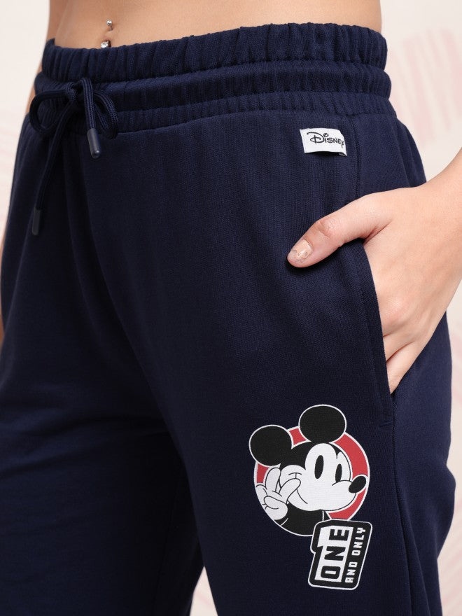 Disney By Tokyo Talkies Women Navy Blue Mickey Mouse T-shirt With Trouser - Navy Blue - Image 7