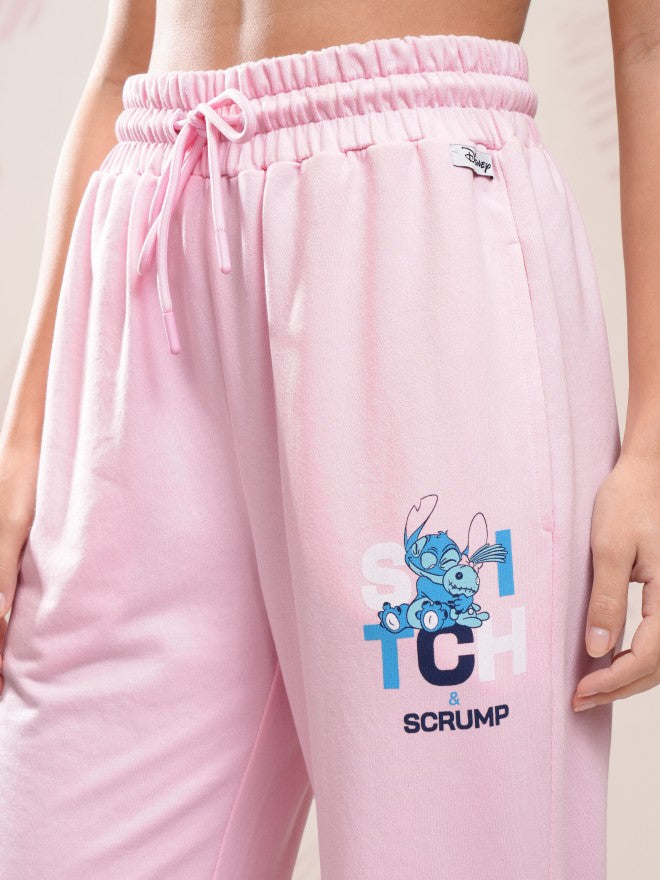 Disney By Tokyo Talkies Women Pink Stitch T-shirt With Trouser - Pink - Image 7