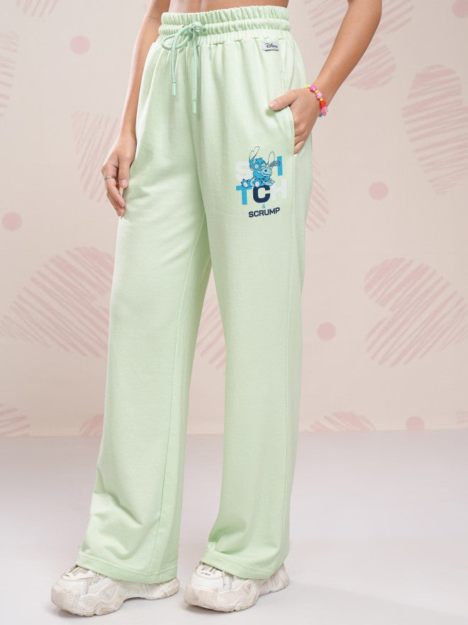 Disney By Tokyo Talkies Women Green Stitch T-shirt With Trouser - Green - Image 7
