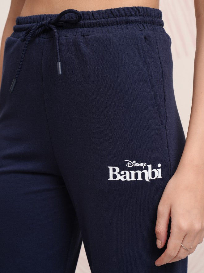 Disney By Tokyo Talkies Women Navy Blue Bambi And Thumper T-shirt With Trouser - Navy Blue - Image 7