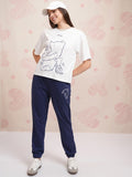 Disney By Tokyo Talkies Women White Winnie The Pooh T-shirt With Joggers - White - Image 1