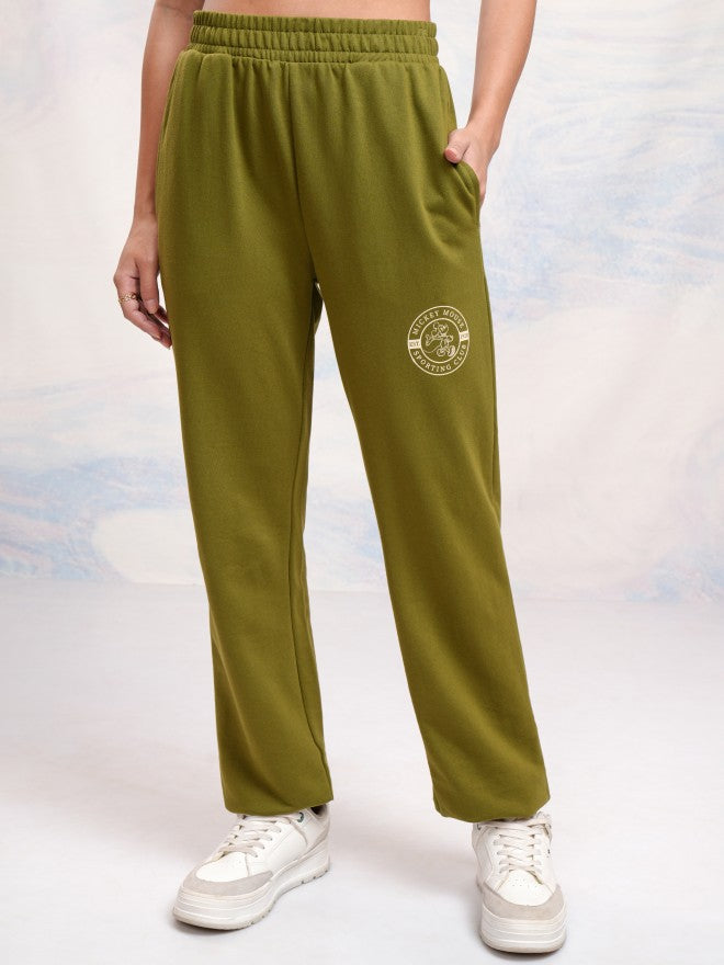 Disney By Tokyo Talkies Women Beige Mickey Mouse T-shirt With Joggers - Beige - Image 7