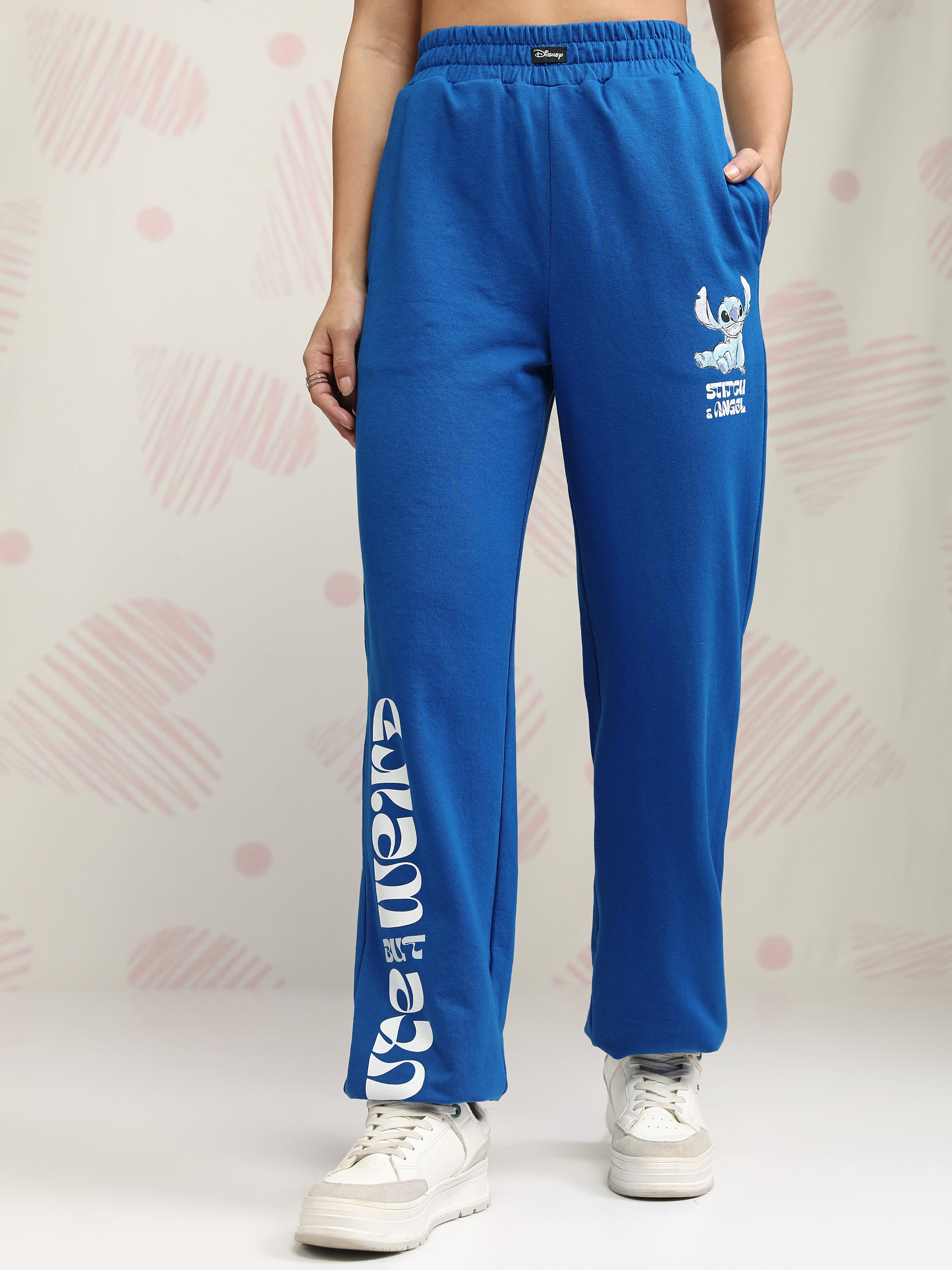 Disney By Tokyo Talkies Women Blue Stitch T-shirt With Joggers - Blue - Image 6