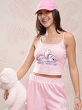 Disney By Tokyo Talkies Women Pink Stitch Top With Short - Pink - Image 1