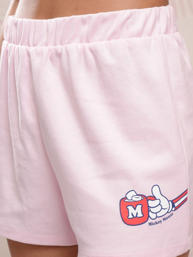 Disney By Tokyo Talkies Women Pink Mickey Mouse T-shirt With Short - Pink - Image 8
