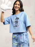 Disney By Tokyo Talkies Women Blue Mickey Mouse T-shirt With Short - Blue - Image 1