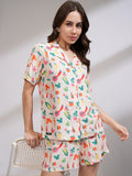 Disney By Tokyo Talkies Women Off White Mickey Mouse Shirt With Short - Off White - Image 1