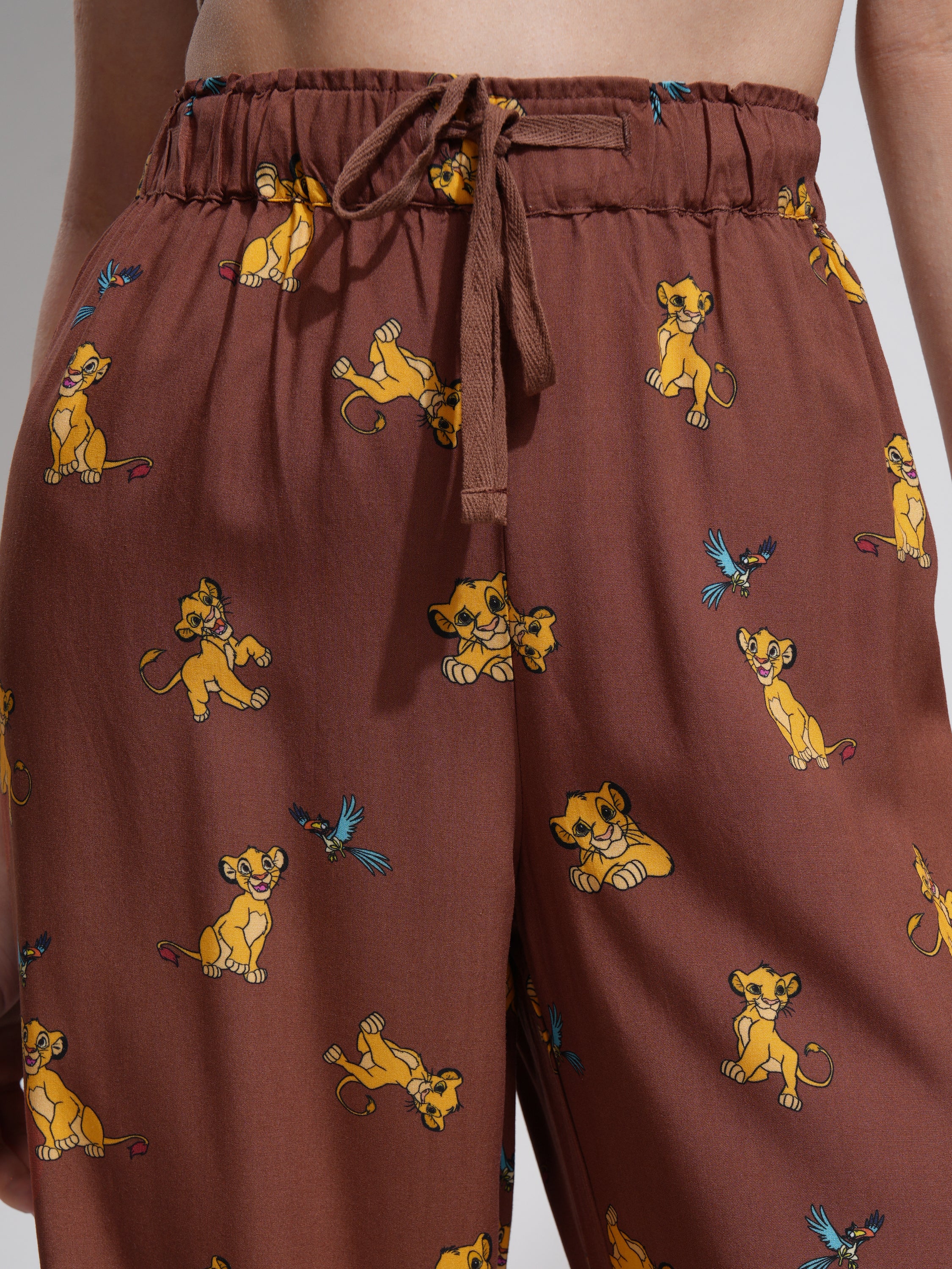 Disney By Tokyo Talkies Women Brown Simba Shirt With Palazzos - Brown - Image 6