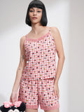 Disney By Tokyo Talkies Women Pink Mickey Mouse Top With Short - Pink - Image 1