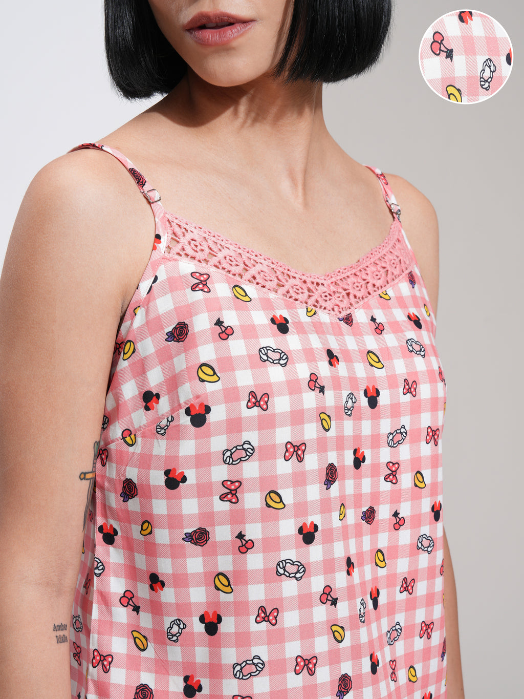 Disney By Tokyo Talkies Women Pink Mickey Mouse Top With Short - Pink - Image 5